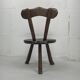 Brutalist Wabi Sabi milking chair, France ca 1950
