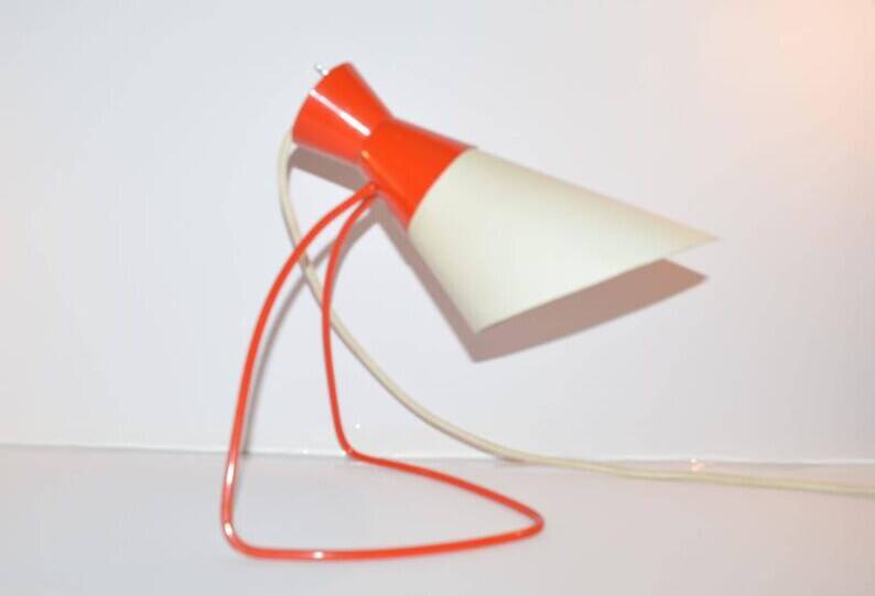 Napako Mid-Century Red and White Table Lamp, Josef Hurka, 1950s