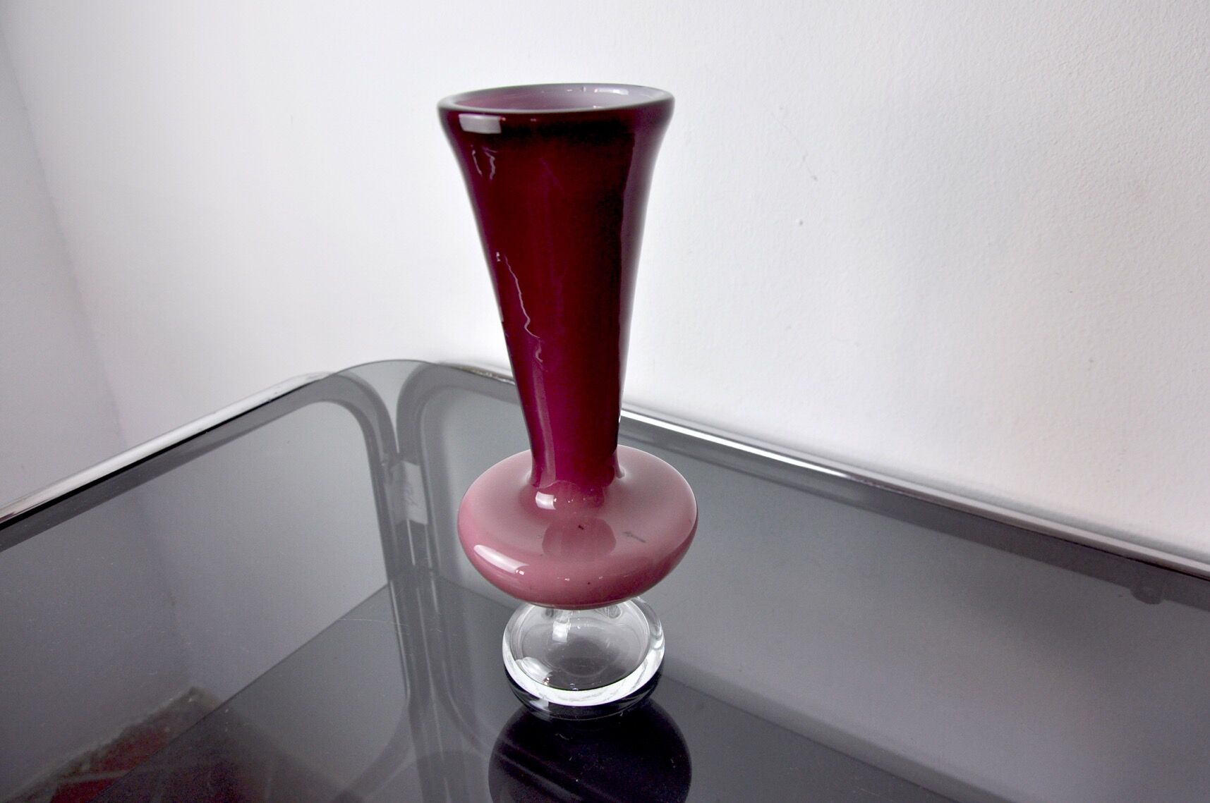 Purple vase in murano glass, Italy, 1980