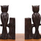 Vintage Owl Bookends Wood Spain, 1960s