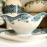 Saucière en terre de fer bleue et blanche