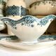 Blue and white iron earth gravy boat