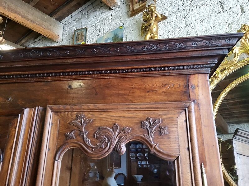 Showcase bibliotheque louis xv in chene of the xix th century