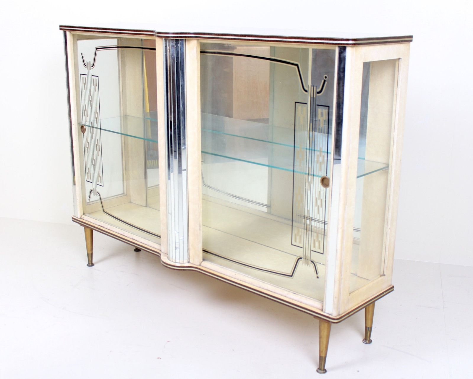 Retro vintage glass sliding door display case