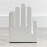 Vintage white metal hand letter holder