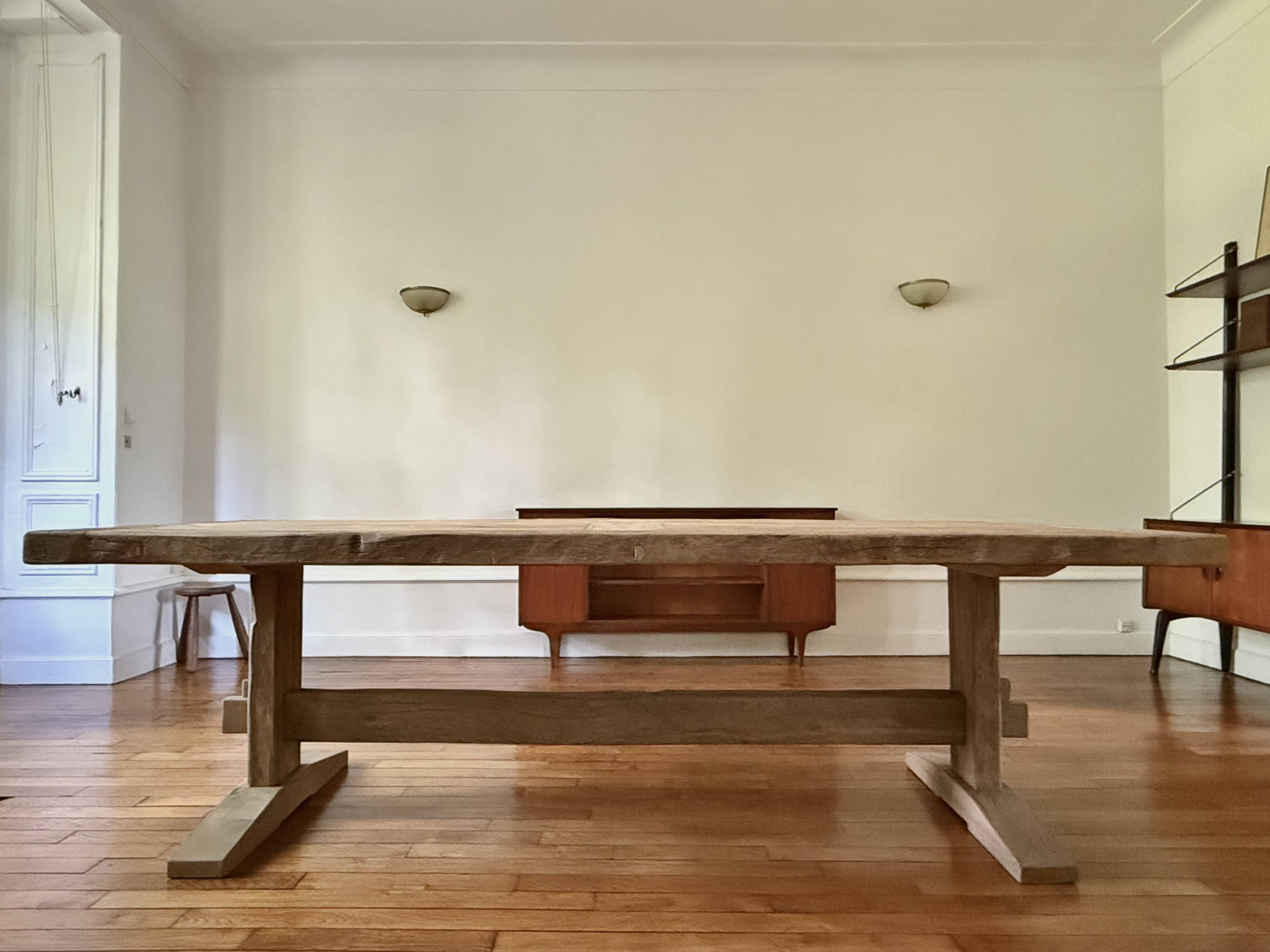 Farmhouse table in old solid oak - HED 200 x 100 cm