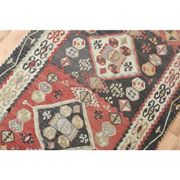 1970s Turkish Oushak Handmade Wool Cotton Red Runner Rug 131x354
