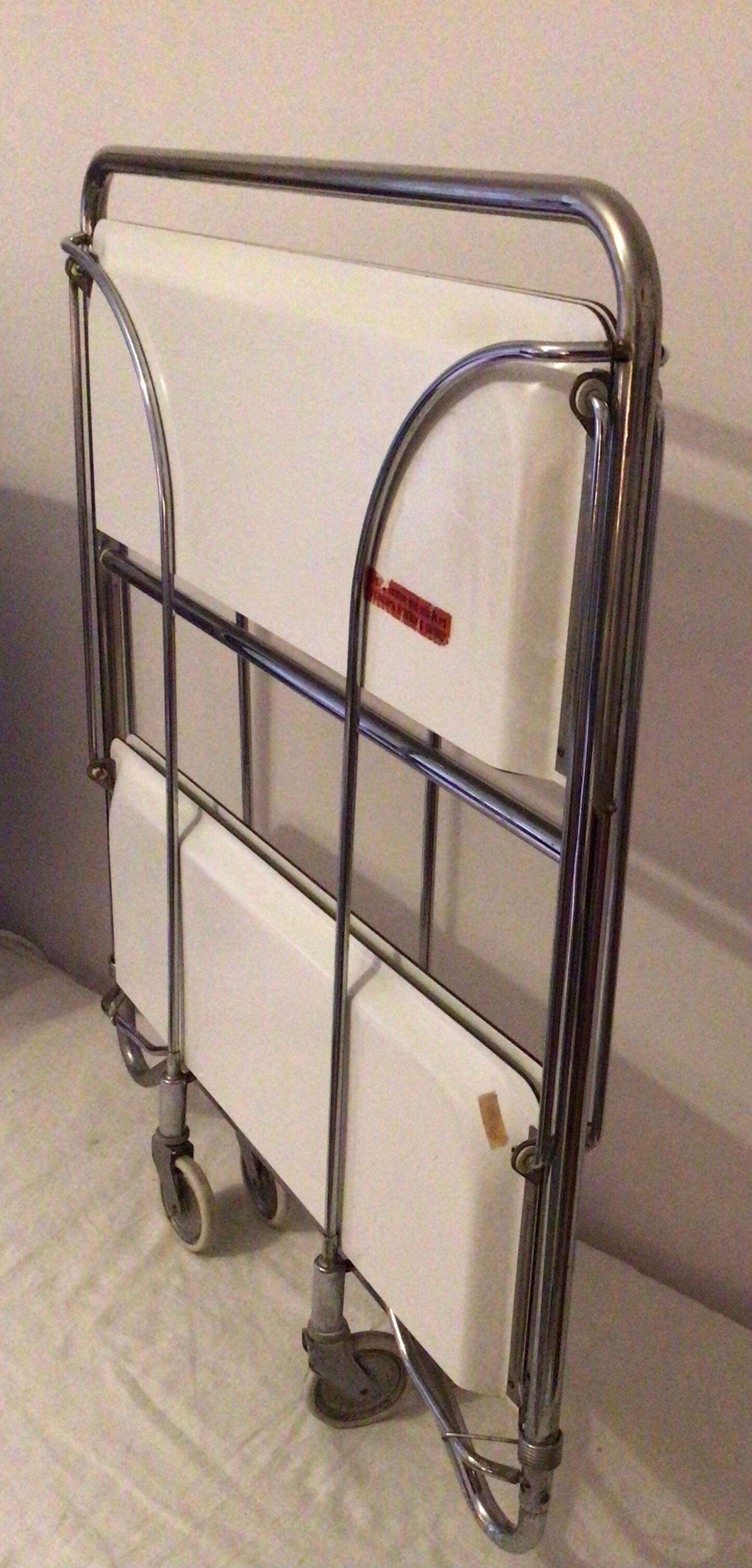 White formica vintage wheeled foldable dessert