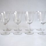 8 chiseled stemmed wine glasses