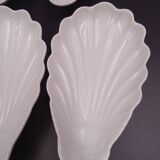 Set of 7 cups in white porcelain and in the shape of a shell - Pillivuyt around 1940