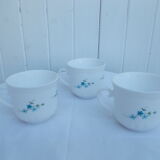 3 large Arcopal cups