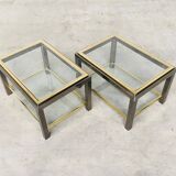 Hollywood Regency Two-Tier Sofa End Tables, 1970s, Set of 2