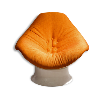 Fauteuil coque blanc et orange