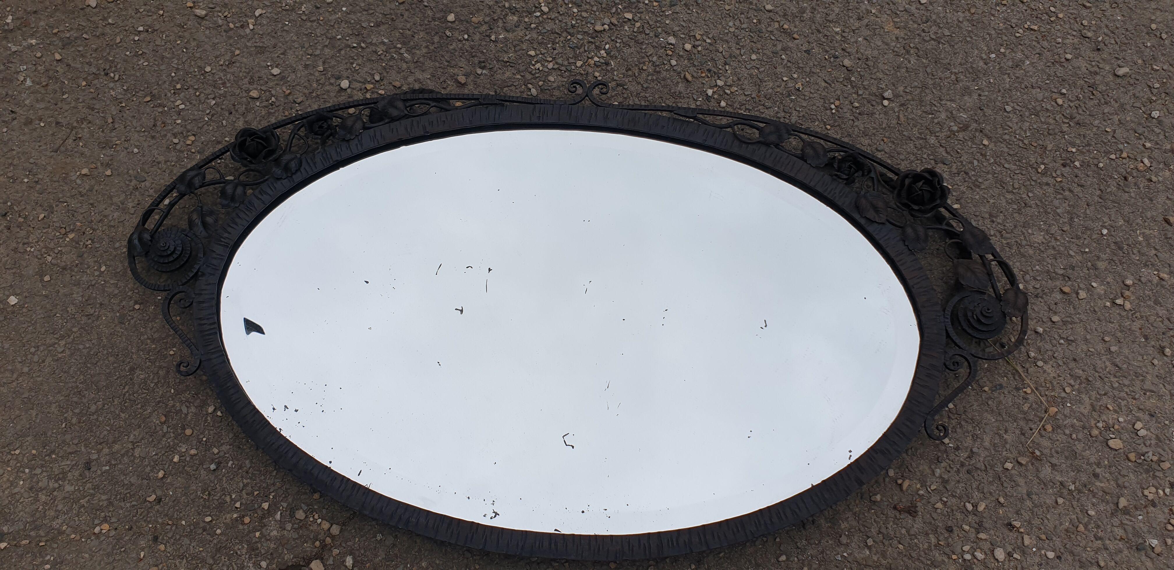 Miroir ovale art déco 57x101cm