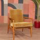 Scandinavian armchair golden velvet design by H.Lis