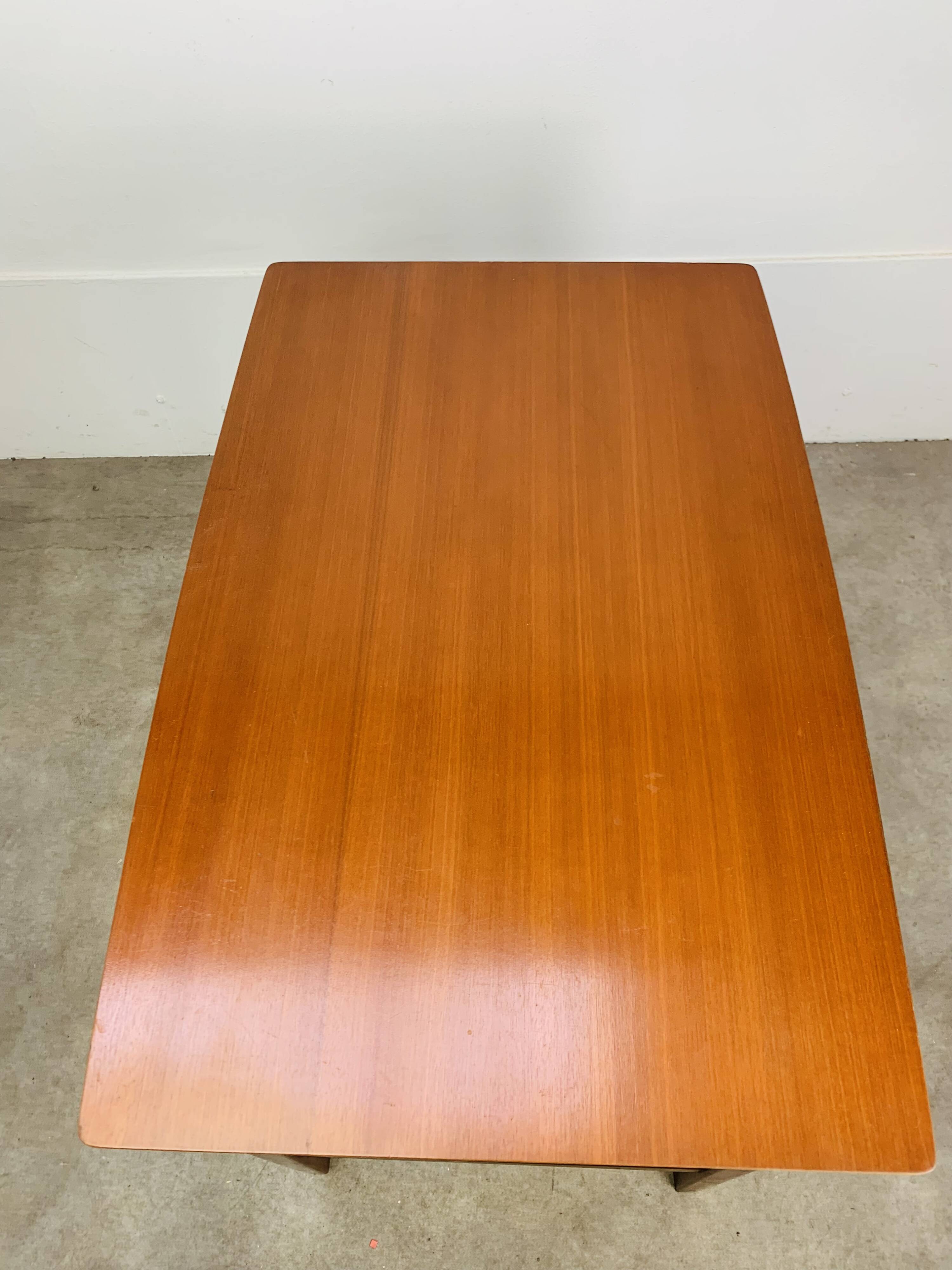 Minimalist Scandinavian teak desk from the 1960s, vintage.