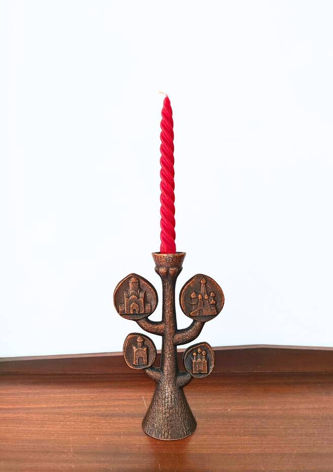 Mid-century bronze candlestick Golden Ring from Russia