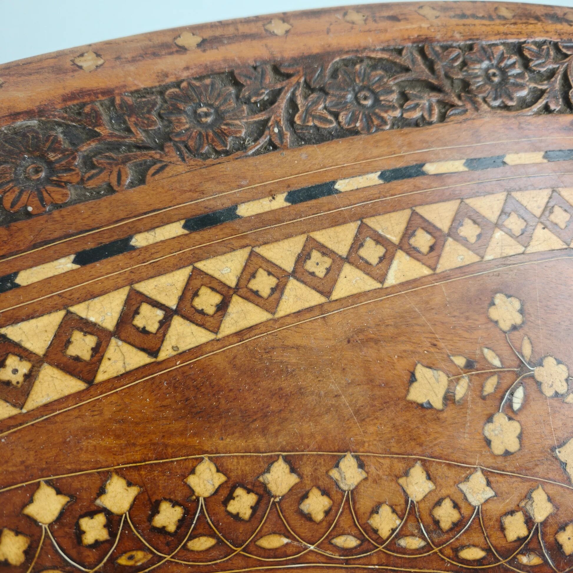 20th century Anglo-Indian inlaid bone coffee table