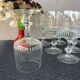 Verres à pied en cristal taillé écailles