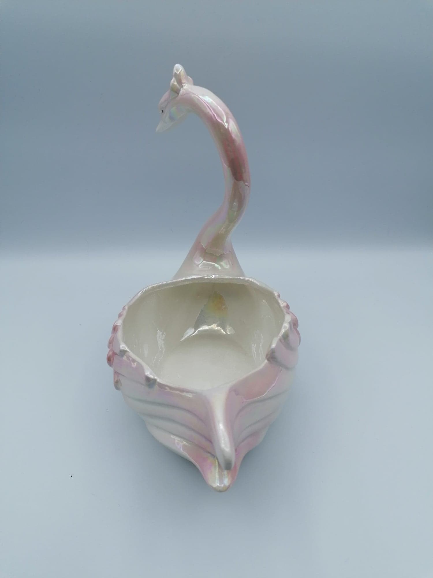 Porcelain swan pot cache