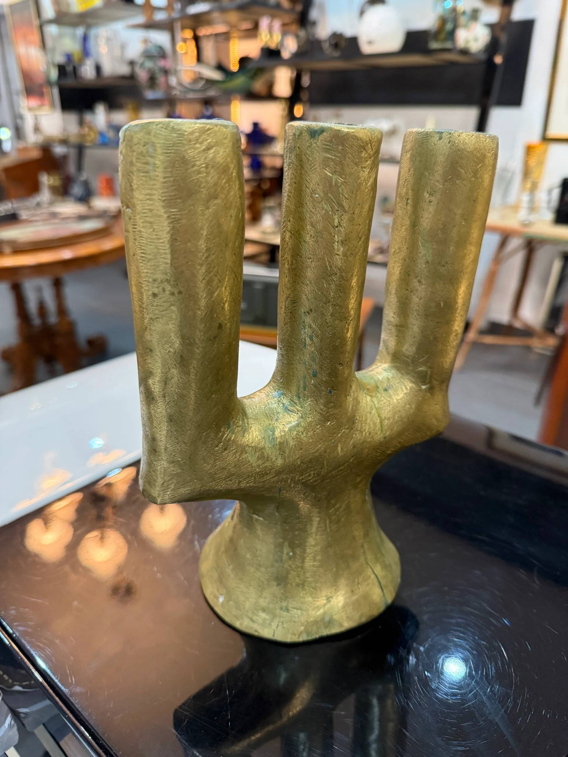 Artisanal chandelier in solid brass – Unique piece – Chad