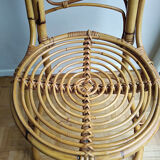 Chair rattan french work of the 1960