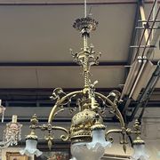 Grand antique chandelier in Gothic style.