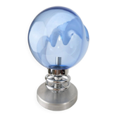 Lampe « Membrane » de Toni Zuccheri en verre bleu et chrome de Murano année