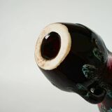 Ceramic vase, brown & red, 1970