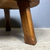 Round Oak Brutalist Rustic Coffeetable
