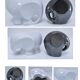 Two iridescent black and white ceramic elephants design