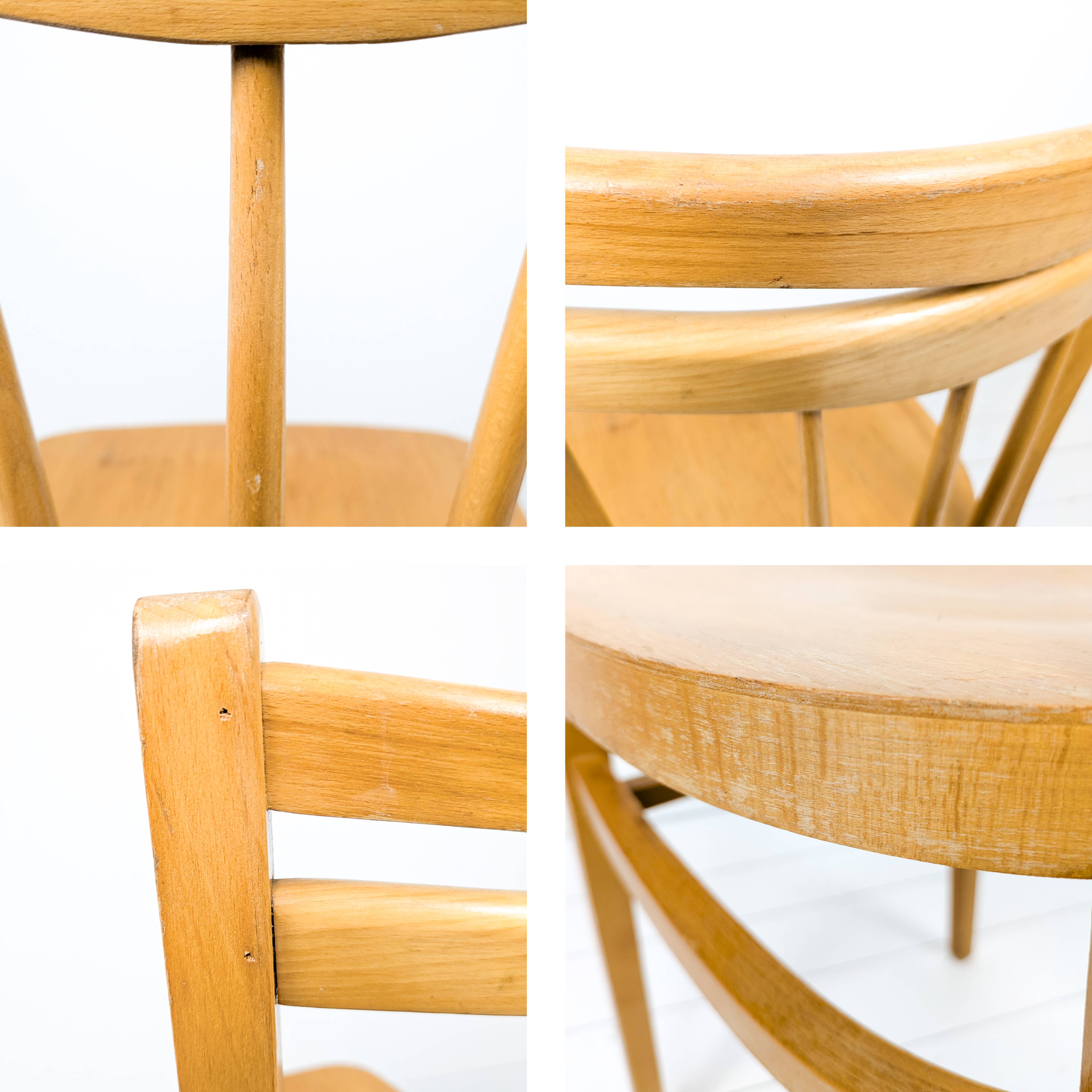 Frankfurt Chair Chaise en bois Salle à manger Cuisine Mid Century Vintage Chaise de cuisine stable R