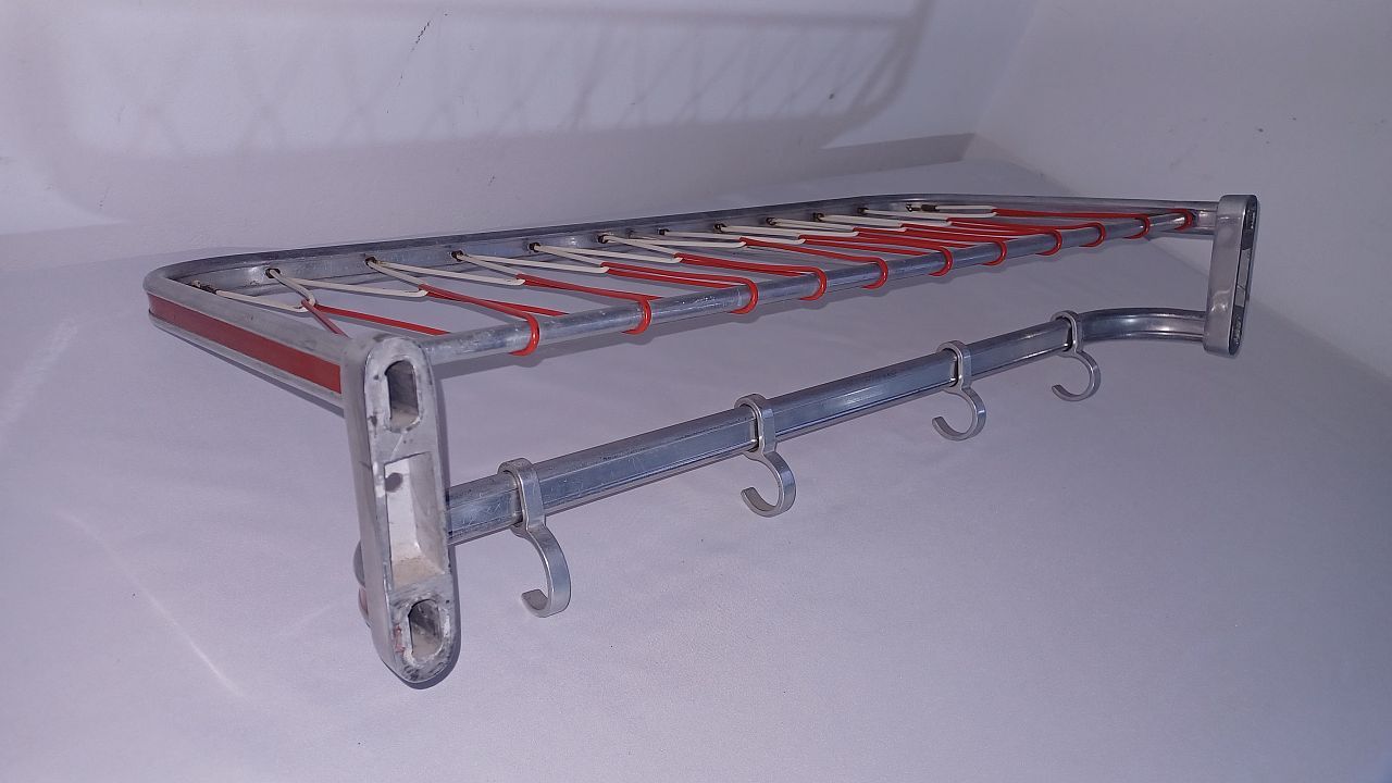 Wall coat rack aluminum 1970