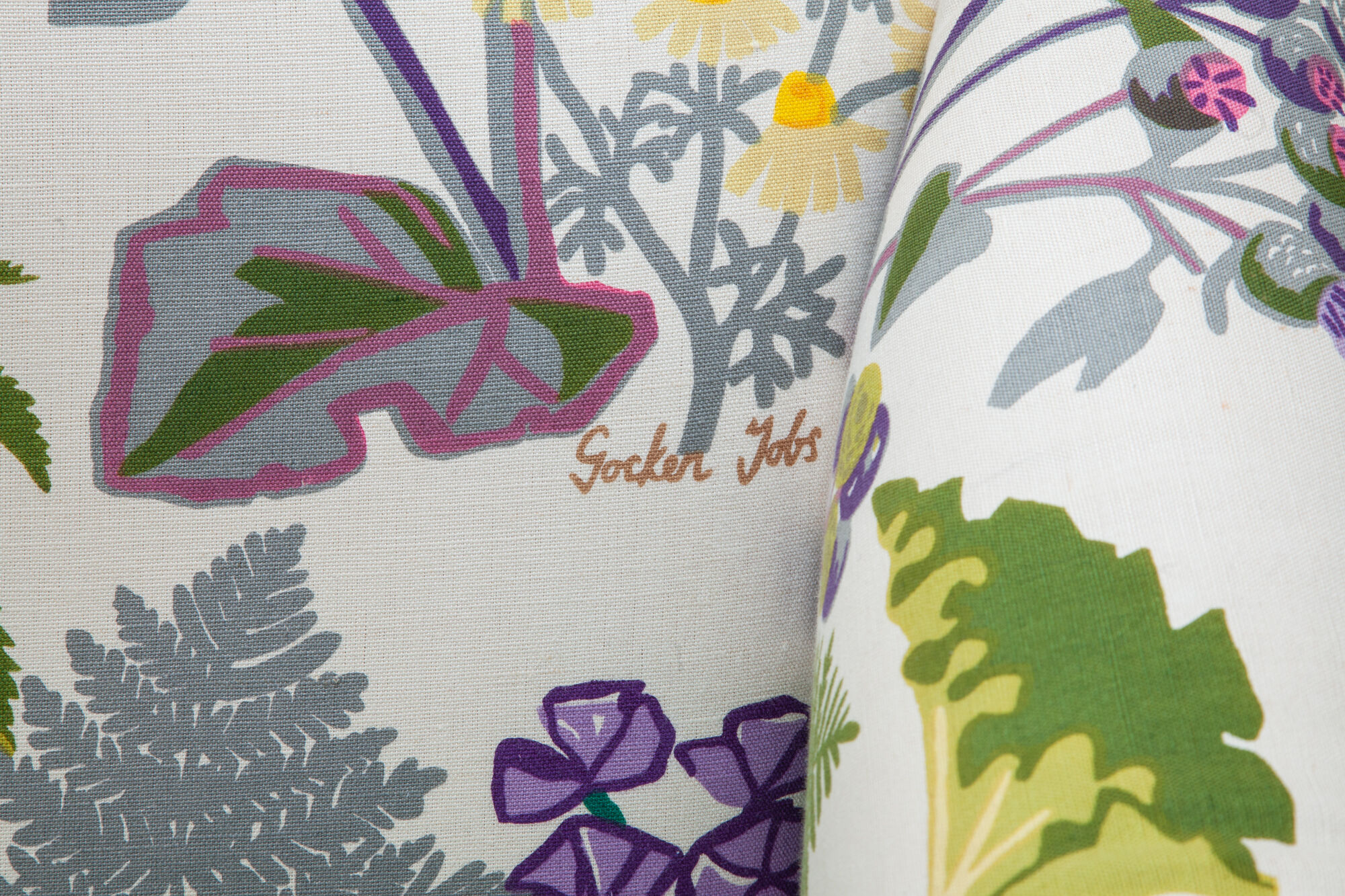 Floral and nature patterned sofa, bench designed by Gocken Jobs, Sweden