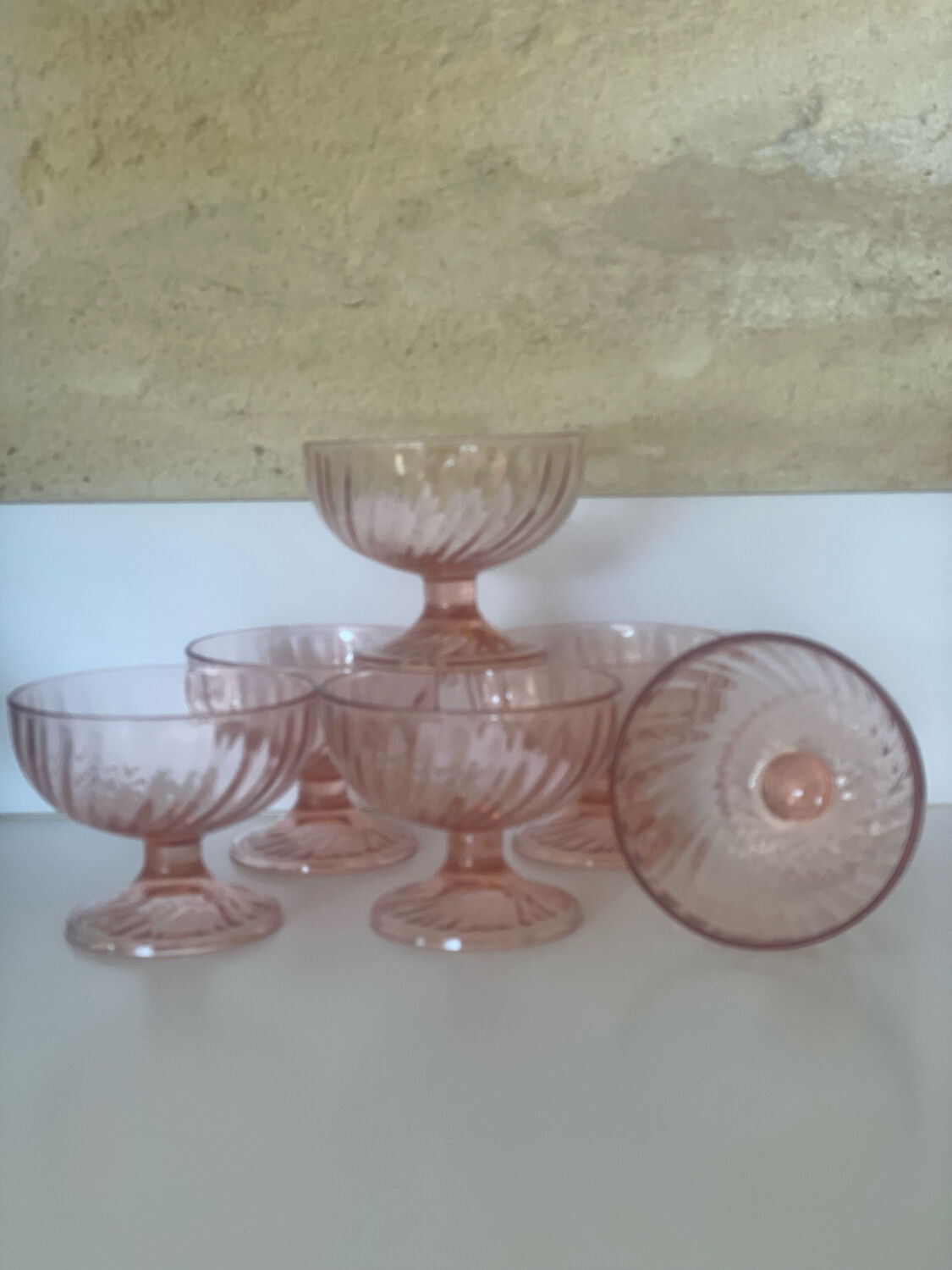 6 large dessert ice cream bowls Rosaline Luminarc France