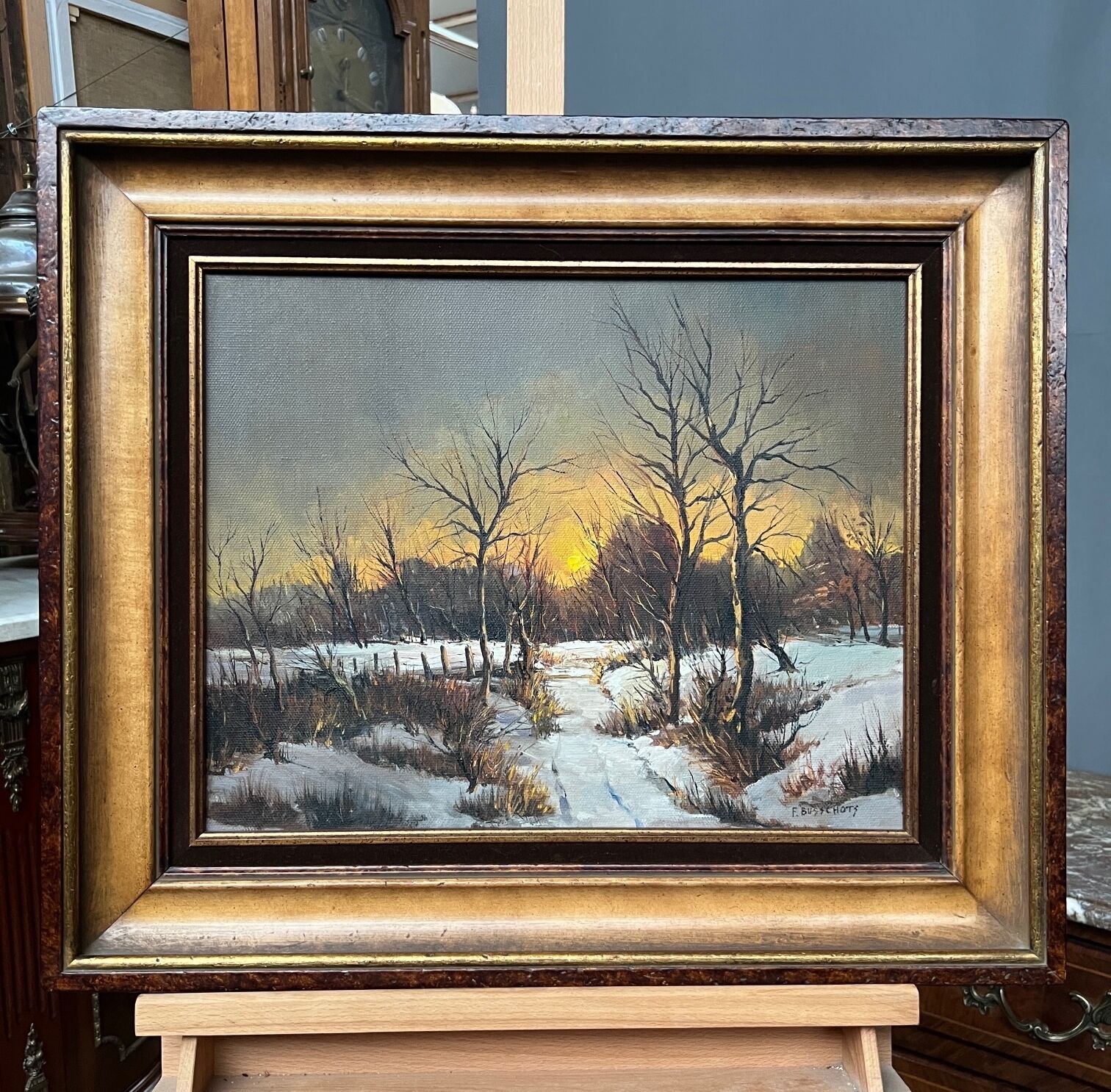Tableau paysage d'hiver