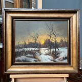 Tableau paysage d'hiver
