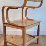 Vintage curved wood armchair