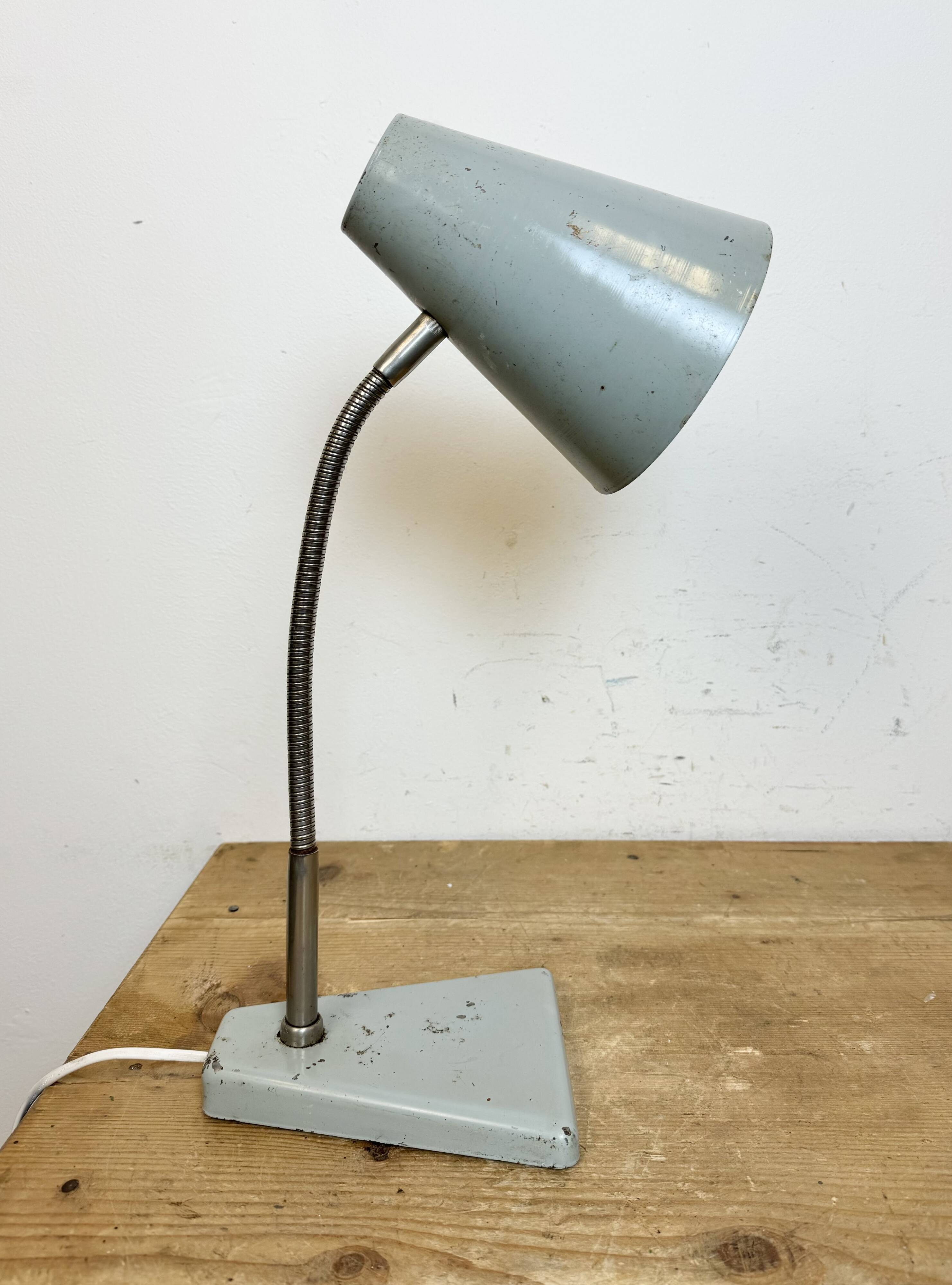 Grey Industrial Gooseneck Table Lamp from Zaos, 1960s