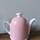 Théière tisanière vintage porcelaine cloche rose guy degrenne salam