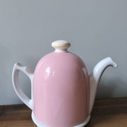 Vintage teapot herbal infuser porcelain bell rose Guy Degrenne salam