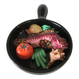 Fish trompe l'oeil dish in earthenware