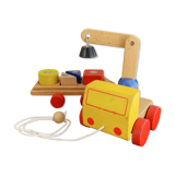 Tow truck with wooden steerable crane - 1980s