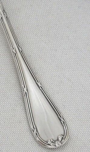 12 dessert spoons, 24 pieces in silver-plated metal Christofle Rubans