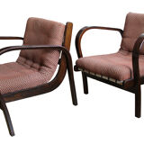 Pair of 1950's armchairs by Kropacek and Kozelka for Interier Praha