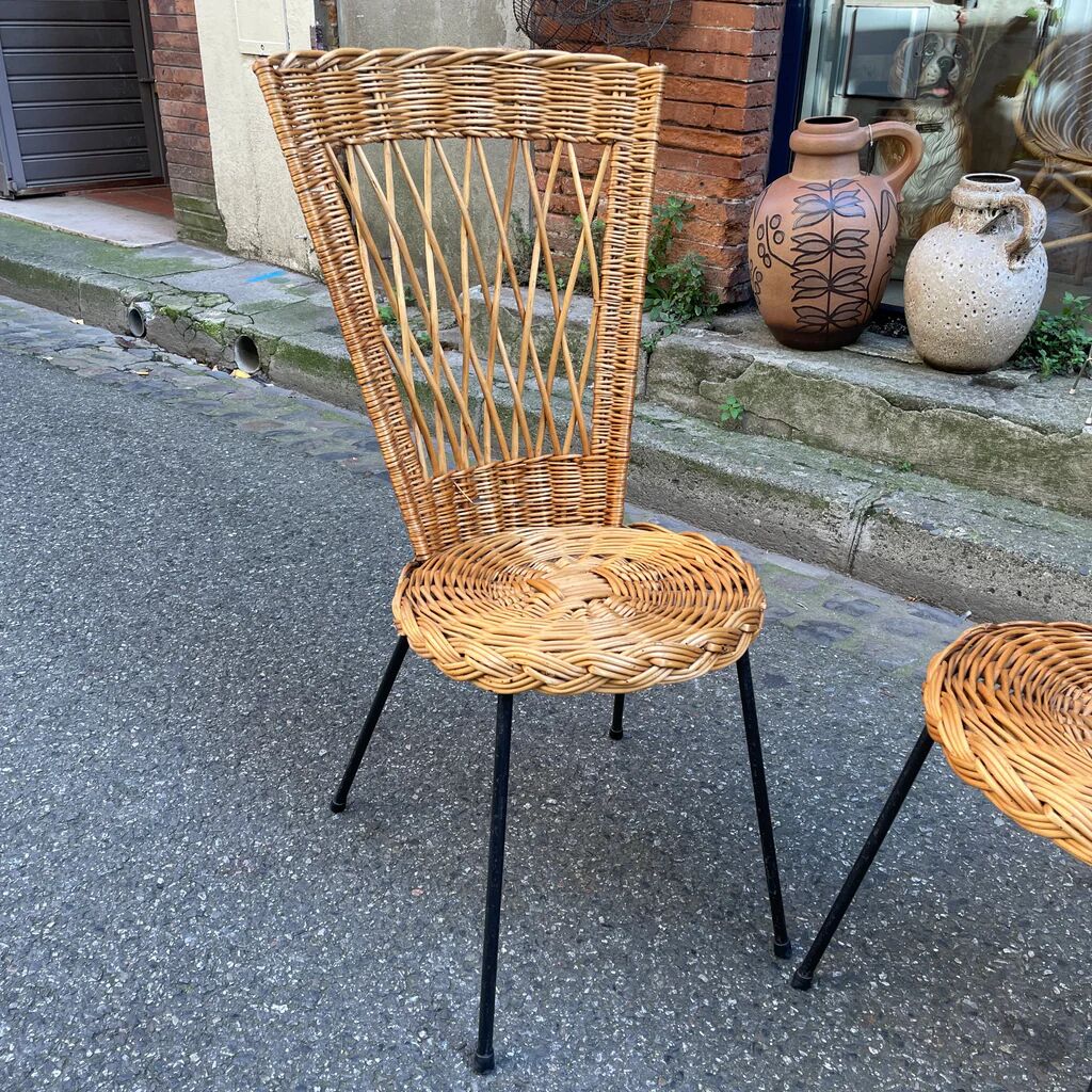 Pair of wicker chairs from the 1960s