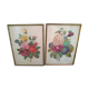 Pair of frames "with bouquets of flowers"