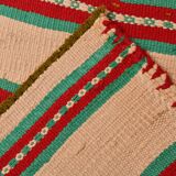 2x10 Red & Green Kilim Runner Rug, 79x323Cm