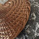 XXL mushroom lamp in woven rattan from the 70s