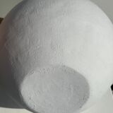 Handcrafted terracotta ball vase painted white H:24 D:26